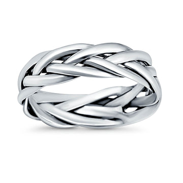 Celtic Oxidized Band Solid 925 Sterling Silver Thumb Ring (6mm)